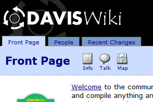 A screenshot of the DavisWiki website